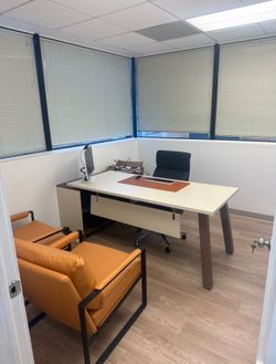 Tribesigns 71” Executive Office Desks – Modern White & Walnut – Excellent Condition