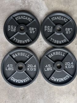 New Olympic 45 Pound Metal Plates