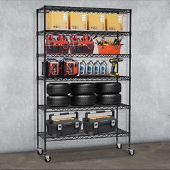 6 Tier Wire Shelving Unit, Heavy Duty Adjustable Metal Shelf Storage Rack