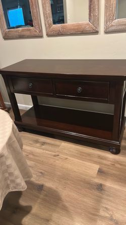 Cherry wood sofa table