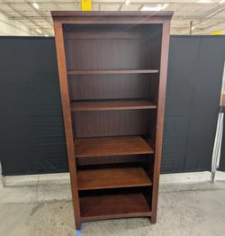 Thomasville Dark Wood-Toned Five-Shelf Bookcase