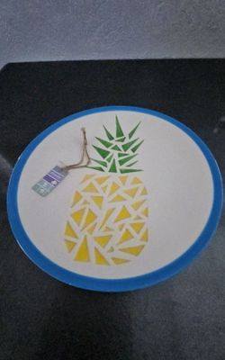 BRAND NEW 14in Ceramic Pineapple Platter