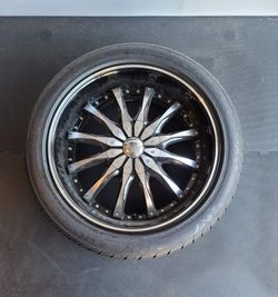 20" DCENTI WHEEL DW8 BLACK MACHINED RIM WITH TIRE (SPARE) $200