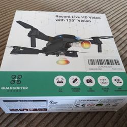 ~NEW Quadcopter Drone - Live Video, Dual Cameras, Smartphone App Wifi Control + Physical Controller, Automatic Hover - Rechargeable/Light/Foldable