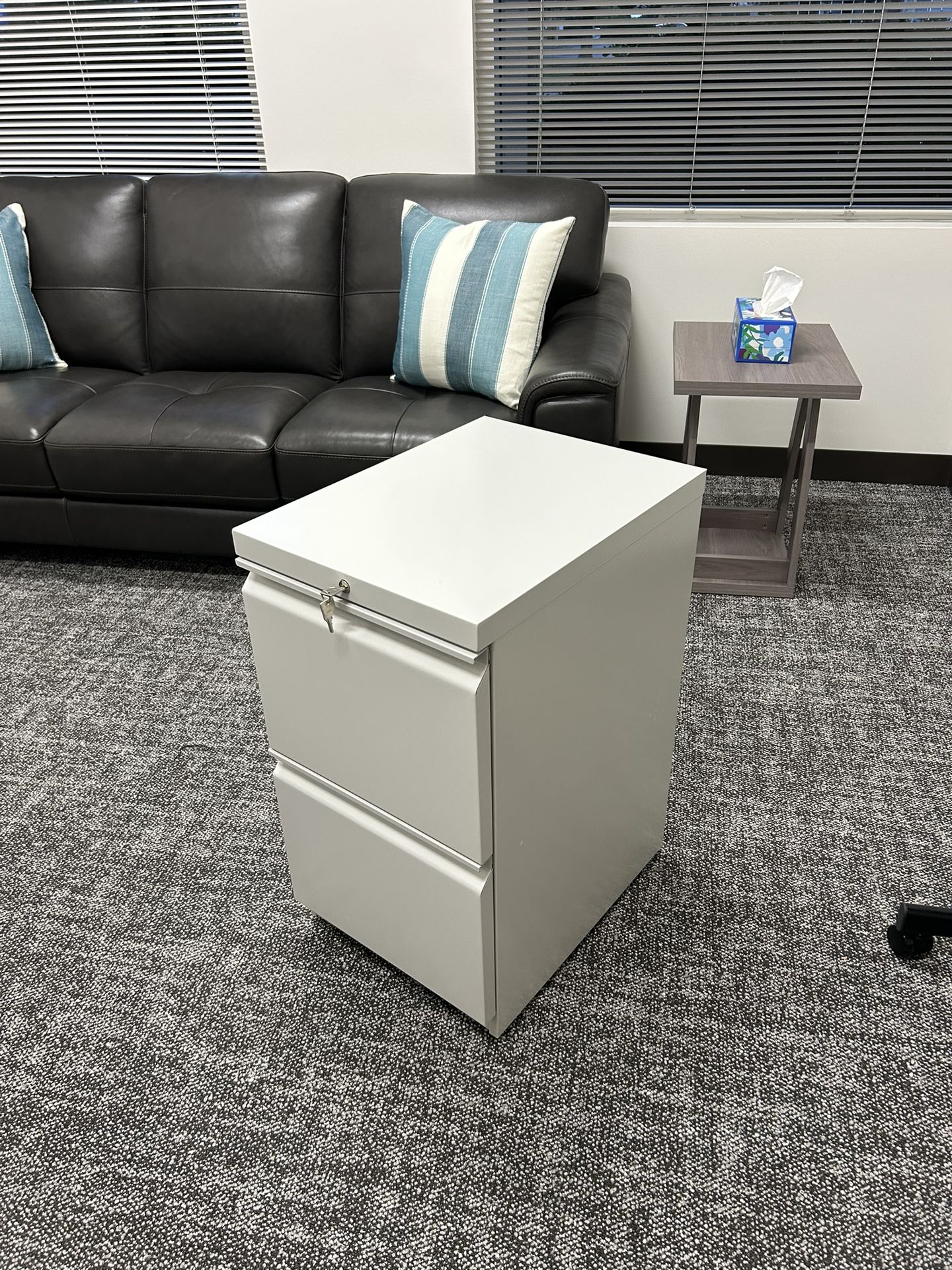 ULINE Mobile Pedestal File - 2 Drawer, Light Gray Brand New In Box Never Open