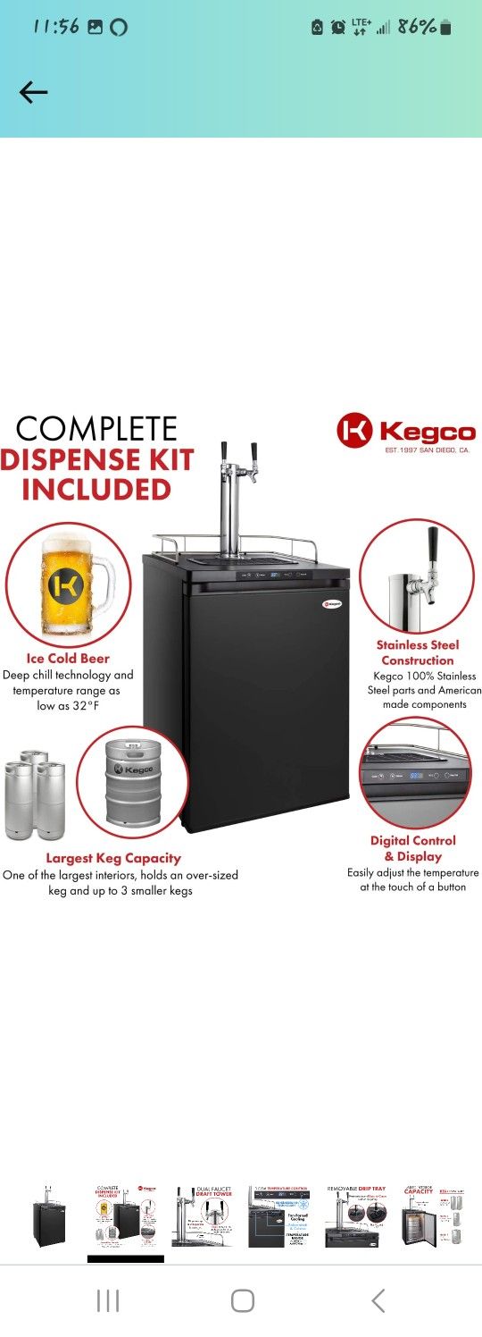 Dual Tap Kegco Kegerator