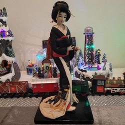 Vintage Japanese Doll Kimono Geisha Traditional Folk Fine Art Japan 14” Tall
