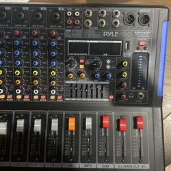 Pyle 4-Channel Bluetooth Studio Audio Mixer-DJ Sound Controller Interface with USB Drive for PC Recording Input, XLR Microphone Jack,48V Power,Input/O