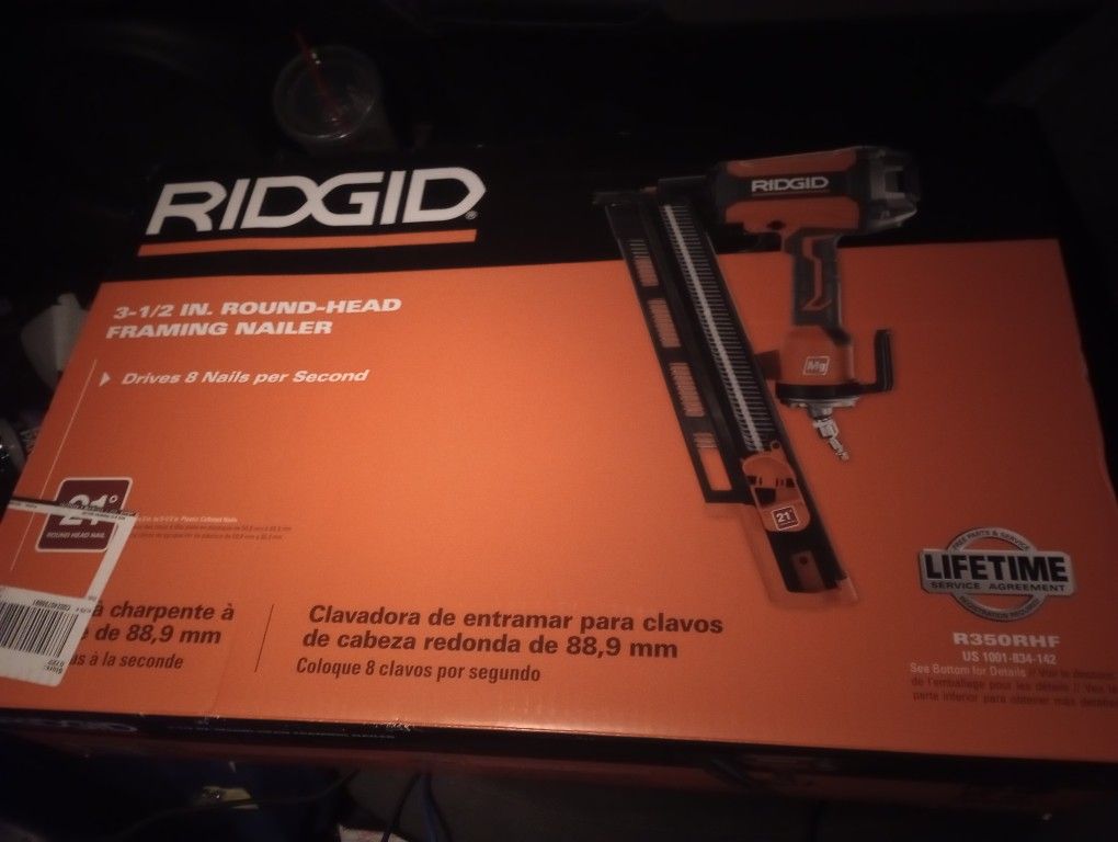 Rigid 3 1/2 Framing Nailer Brand New