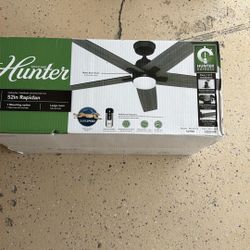 Hunter Ceiling Fan 52 Inch Matte Black $120 New 