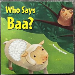 “Who Says Baa?” Children’s 3D Animal Sounds Board Book