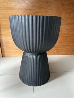 Modern Black Pedestal Planter