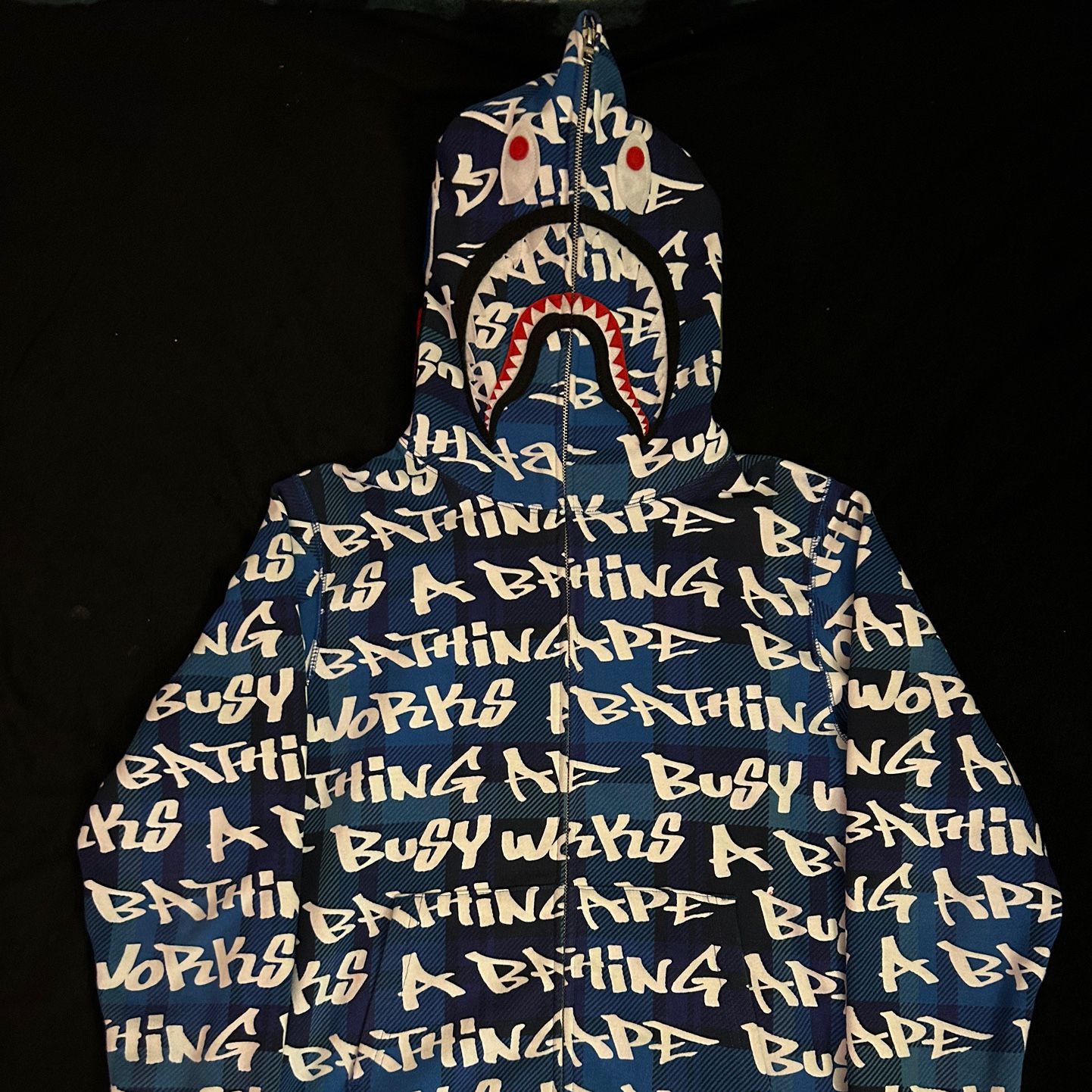 Bape Shark Hoodie Graffiti Checkered 