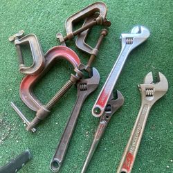 Various wrenches and clamps