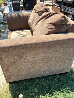 Brown Fabric Upholstered Sofa