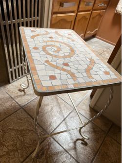 Mosaic Wrought Iron Side Table