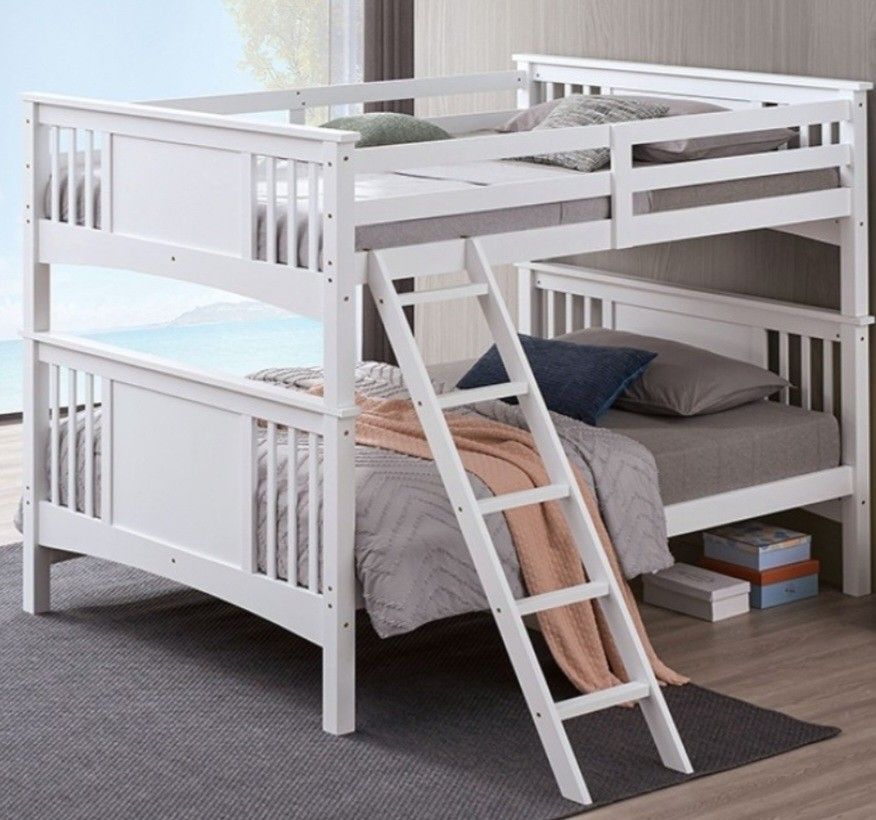 Brand New White Full Over Full Bunk Bed