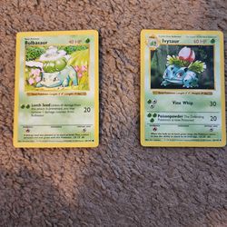 Pokémon shadowless bulbasaur & ivysaur