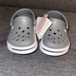 Grey kids crocs