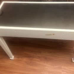 White , Mirror Desk - Vanity Table W/ Drawer