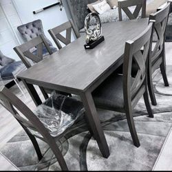 Aldwin Casual Style Dining Table And 4 Chairs Gray☑️ Kitchen/Dining Room✅ Fastest Delivery 🚚 