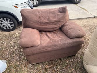 Brown Oversized Upholstered Armchair and Corner Sectional with Ottoman and chaise