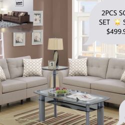 2pcs Sofa Set With Pillows SALE $499.99
