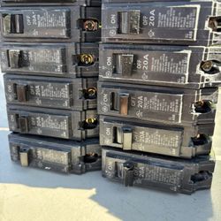 20 Amp Breaker Lot Of 12 Thql1120