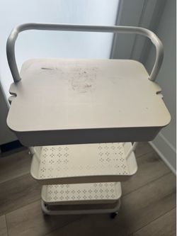 Rolling cart +mini Fridge+ bed desk, self pickup only