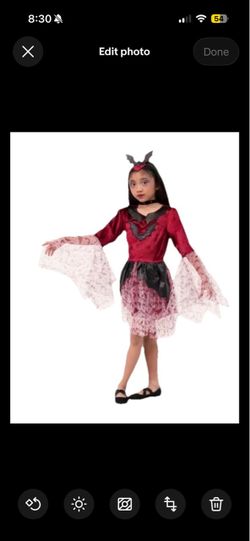 Vampire Dress Girls Size Medium 8-10 Burgundy New 2 Piece Set Dress & Headband, new seal bag, Lon sleeve, Halloween costume, new seal bag,
