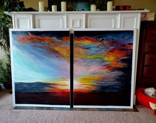 Original Burning Beauty Acrylic Super Large painting