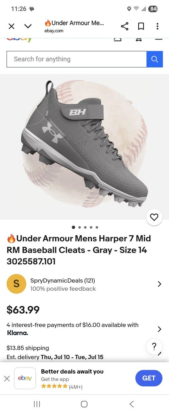 Hunder Armour Baseball Cleats (Men)
