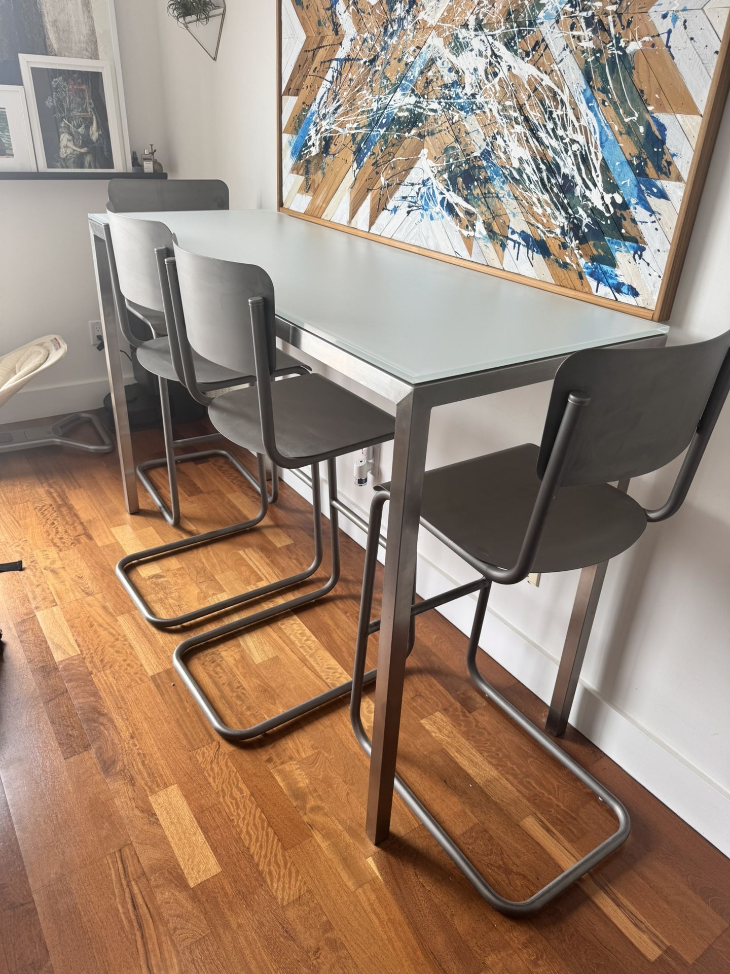 Room & Board Parsons Bar-Height Dining Table & 4 RH Chairs
