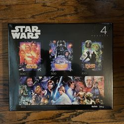 Star Wars Buffalo 4 Puzzles 1 Box In Shrink Wrap (shrink wrap torn)