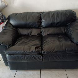 Black leather Couch 