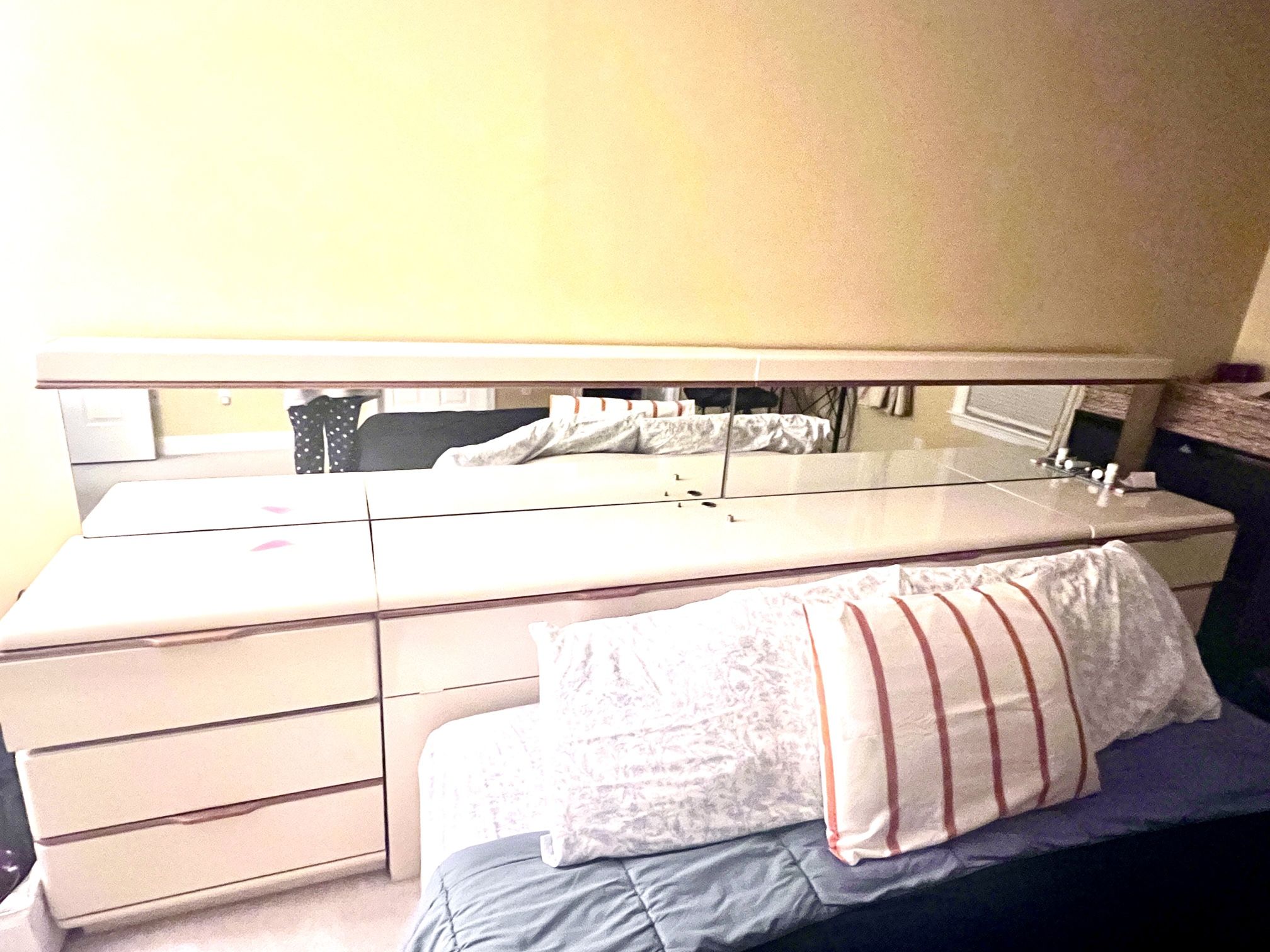 Sale: Elegant Bed Frame with Built-In Lights & Mirrors
