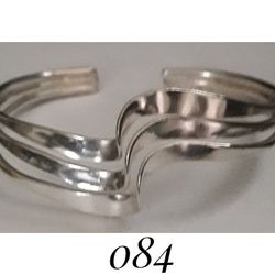 7" adj. Solid Sterling Silver 3 Wire Twisted Wave Cuff Bracelet