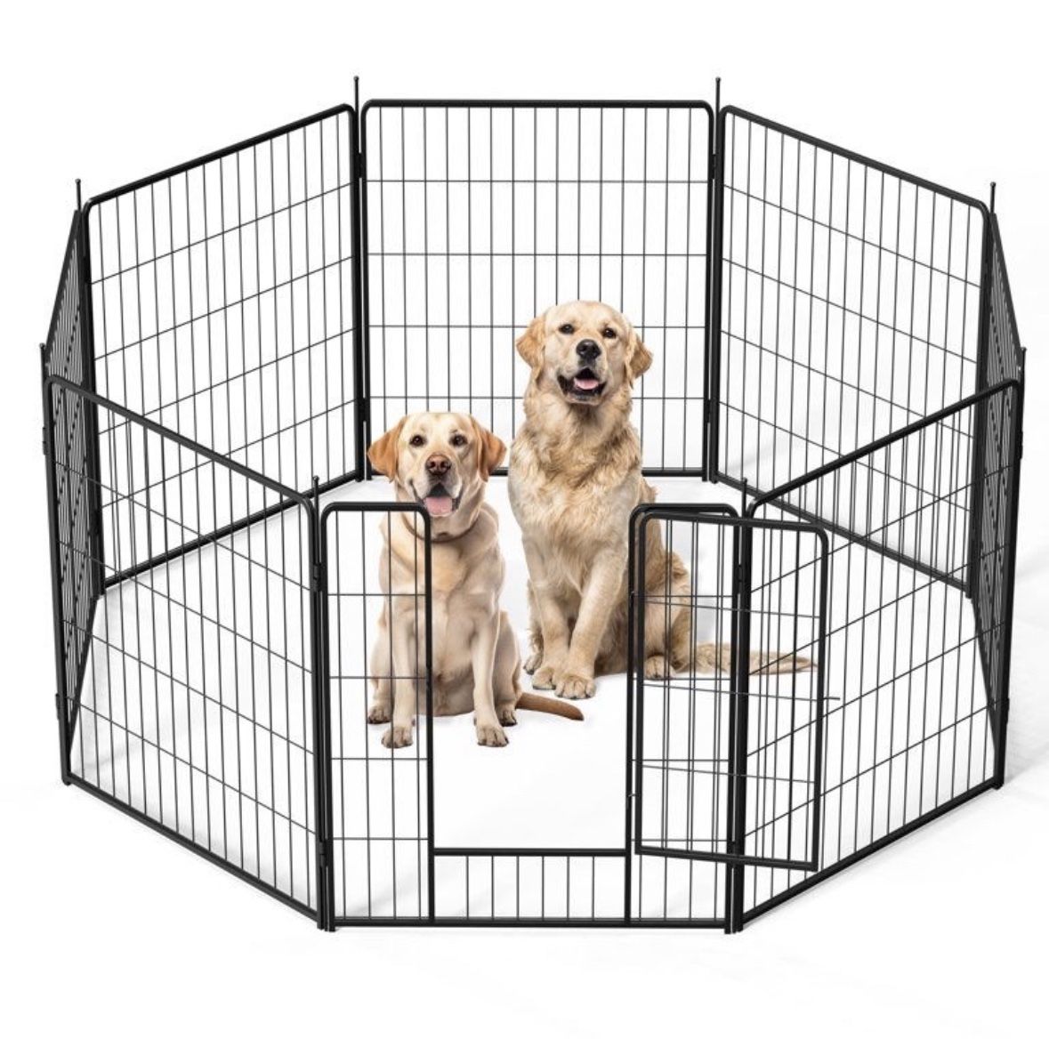 Chain Link Fence Dog Kennels 6x10x6 Dog Playpen 32 Height Pets Metal Heavy  Fence Pen Panels