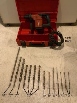 Hilti TE-15 with 12’ft cord and extra bits