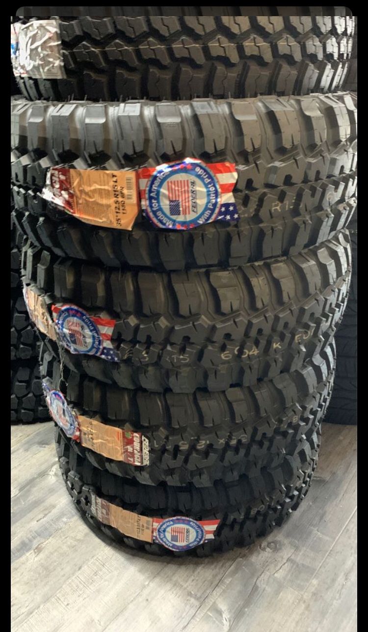 BRAND NEW TIRES LT 35x12.50r15 FEDERAL COURAGIA M/T FOR SALE ALL 4 TIRES $699 WITH FREE MOUNT AND BALANCE