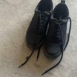 Black Canvas Lace-up Sneakers