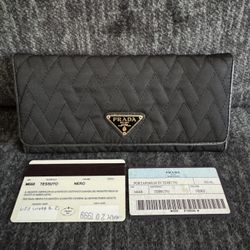 Authentic Prada Quilted Nylon Long Wallet 