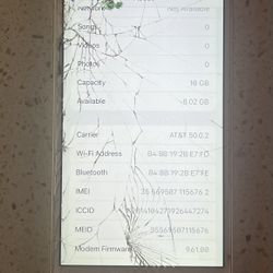 iPhone 6s , 16G , Unlocked, Cracked, Fully Functional 