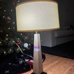 Modern Table Lamp with Stone Base – Bulb Included 
