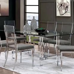 7 PCS Venice Collection Modern Dining Table set- acrylic  $2,149.00 Free Delivery 🚚 