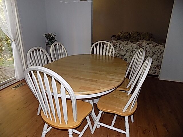 Kitchen dining set. Table and six chairs