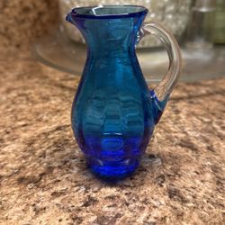 4” Cobalt Blue Glass Pitcher/Vase