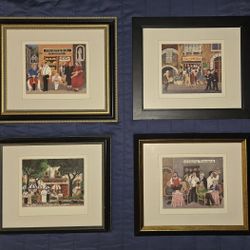 Artist Guy Buffet Italian Scenic Set of 4 Framed Prints- Sold as a Set or Individually