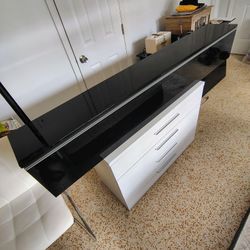 Wall-Mounted Floating TV Stand, Solid Wood Entertainment Center
