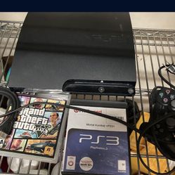 PS3 Slim 120 Gig W Games And One Control 
